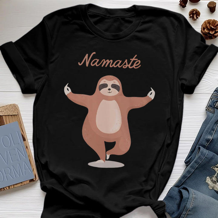 Camiseta de yoga con cita de perezoso y namasté de Olivenorma