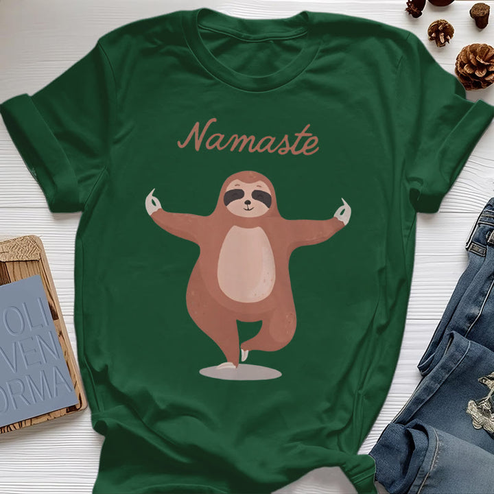 Camiseta de yoga con cita de perezoso y namasté de Olivenorma