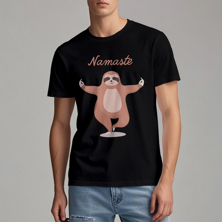 Camiseta de yoga con cita de perezoso y namasté de Olivenorma