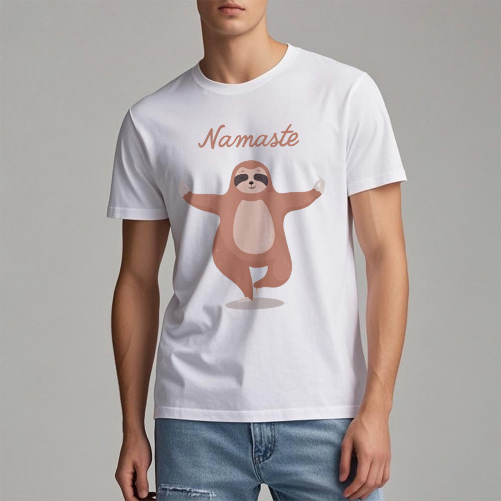 Camiseta de yoga con cita de perezoso y namasté de Olivenorma
