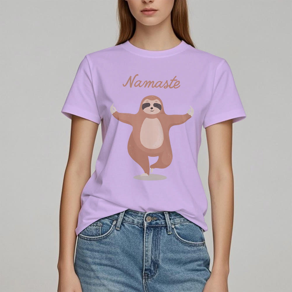 Camiseta de yoga con cita de perezoso y namasté de Olivenorma