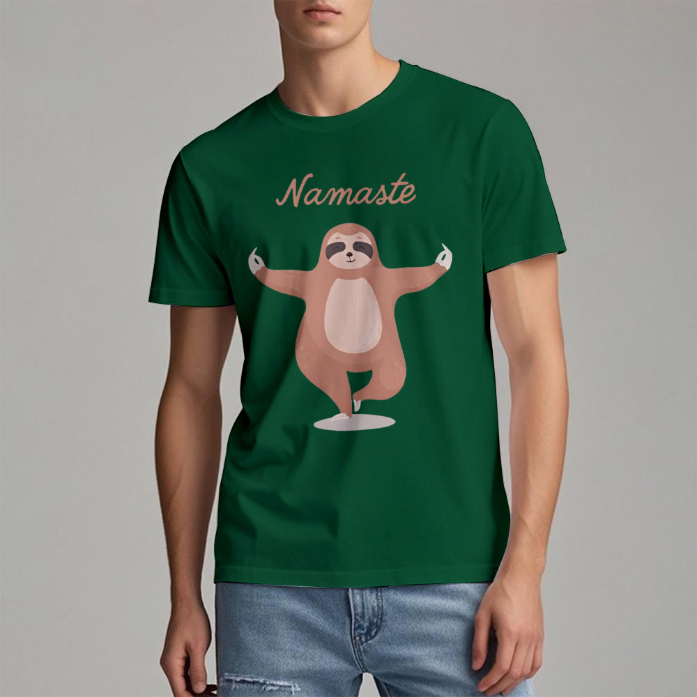 Camiseta de yoga con cita de perezoso y namasté de Olivenorma