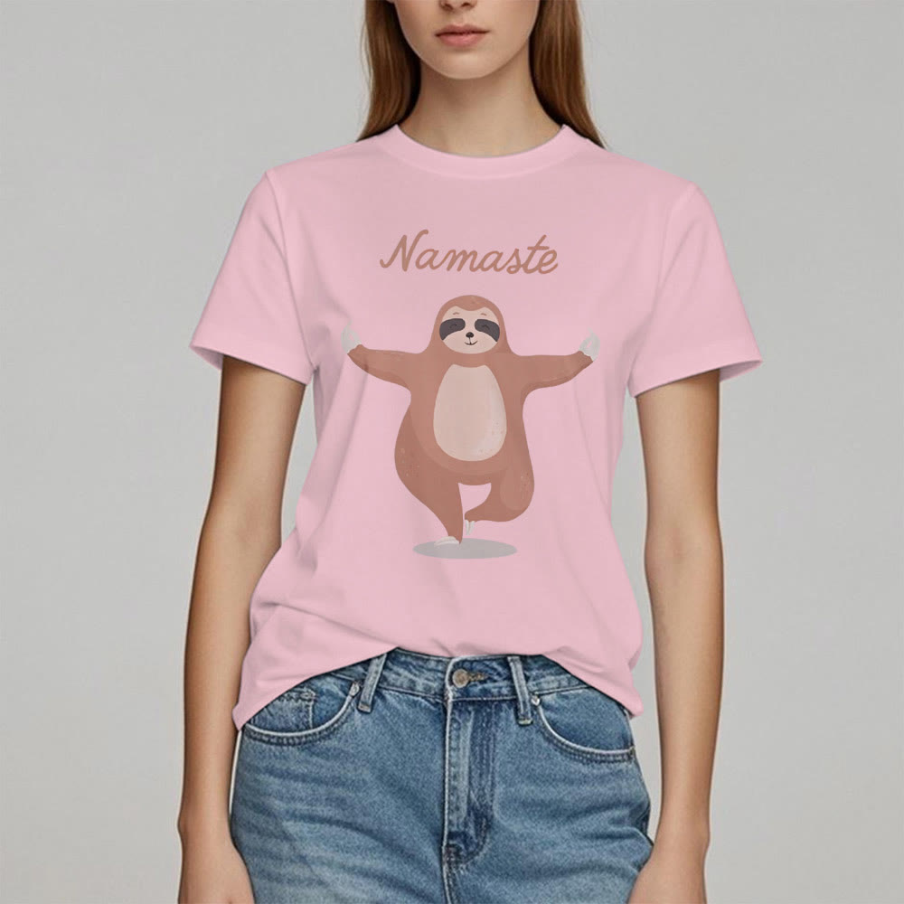 Camiseta de yoga con cita de perezoso y namasté de Olivenorma