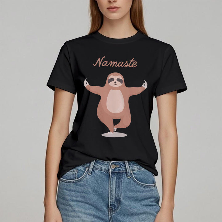 Camiseta de yoga con cita de perezoso y namasté de Olivenorma