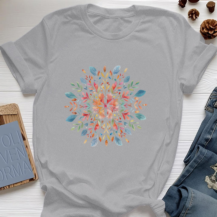 Camiseta floral de primavera con mandala de Olivenorma