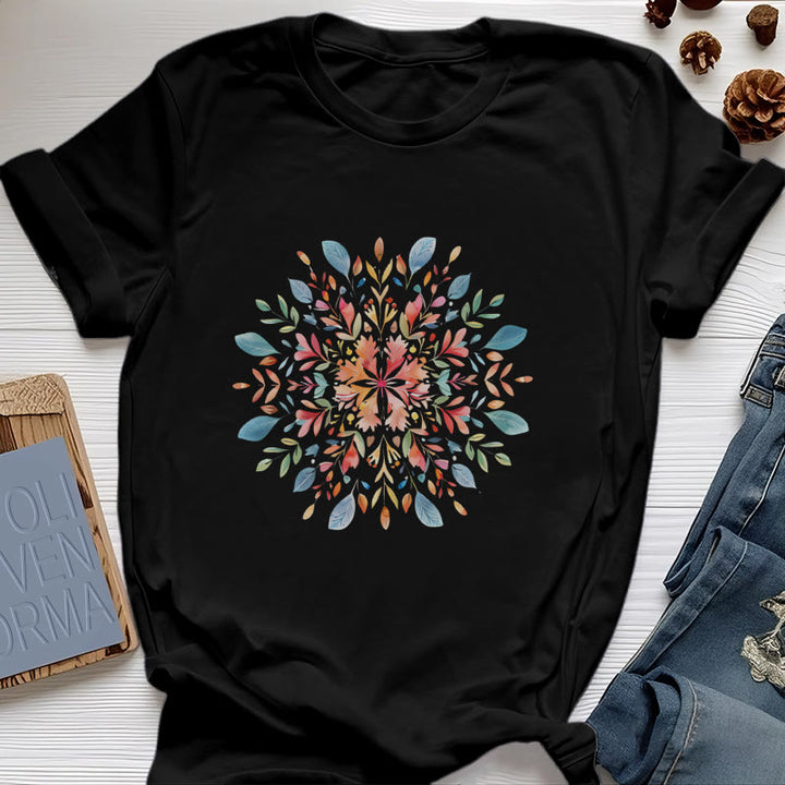 Camiseta floral de primavera con mandala de Olivenorma