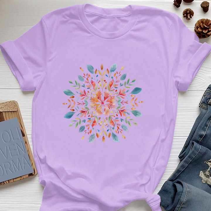 Camiseta floral de primavera con mandala de Olivenorma