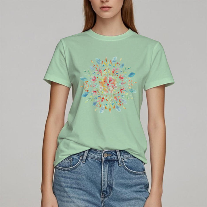 Camiseta floral de primavera con mandala de Olivenorma