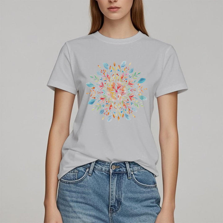 Camiseta floral de primavera con mandala de Olivenorma