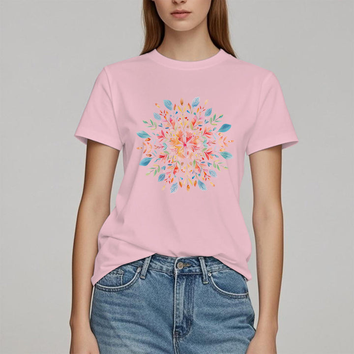 Camiseta floral de primavera con mandala de Olivenorma