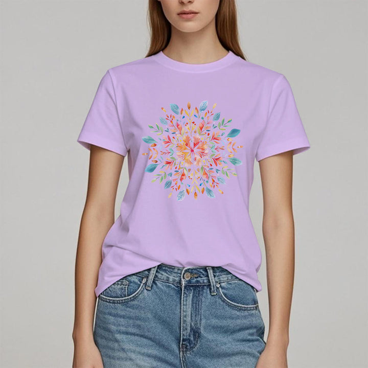 Camiseta floral de primavera con mandala de Olivenorma