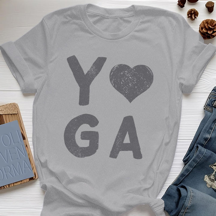 Camiseta con estampado de corazón de yoga de Olivenorma