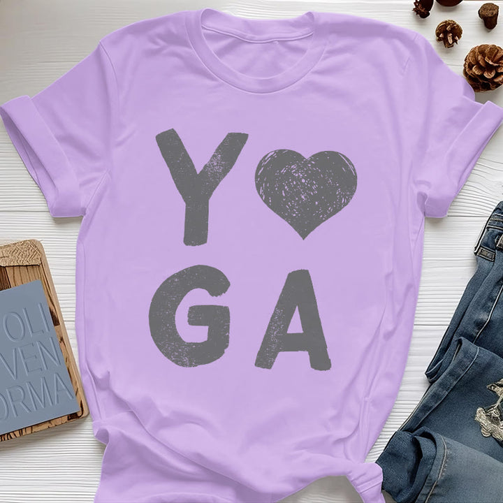 Camiseta con estampado de corazón de yoga de Olivenorma