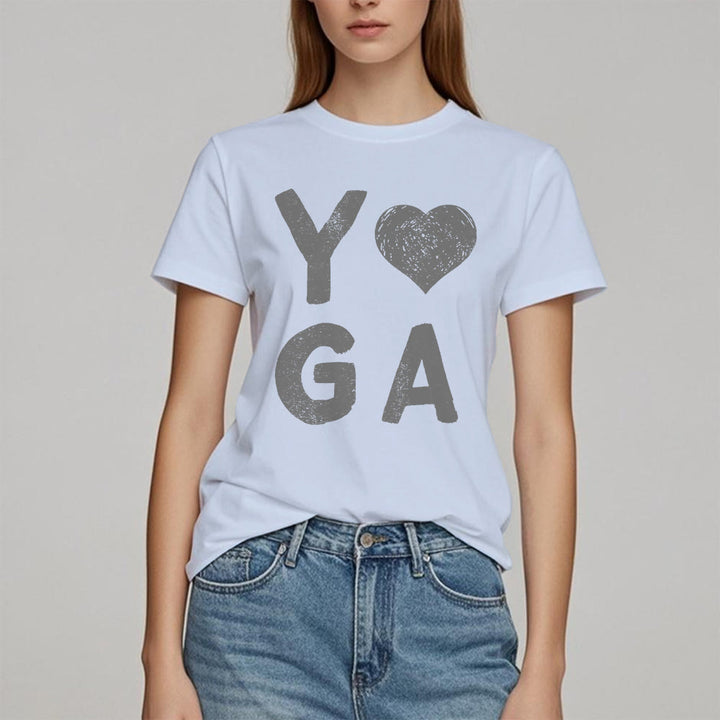 Camiseta con estampado de corazón de yoga de Olivenorma