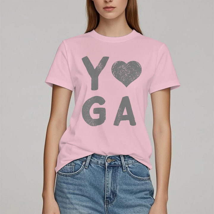 Camiseta con estampado de corazón de yoga de Olivenorma