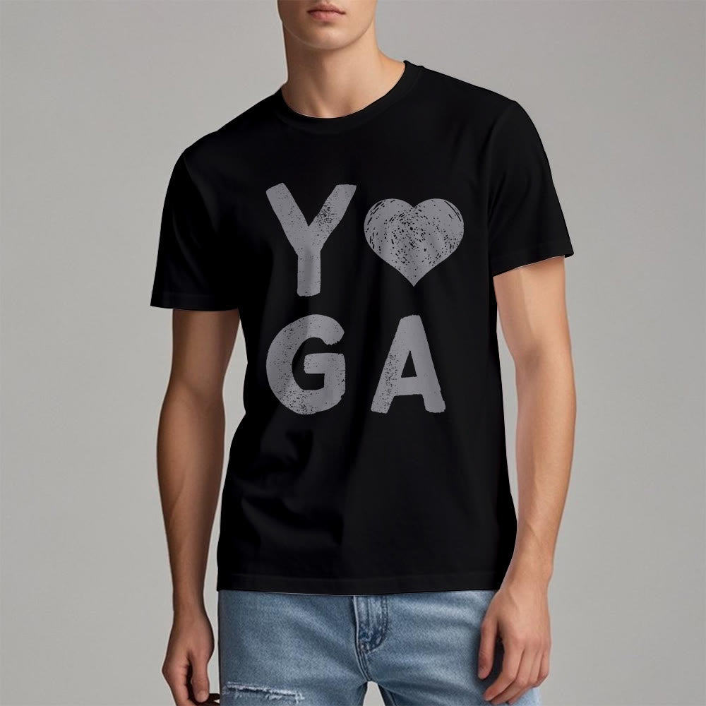 Camiseta con estampado de corazón de yoga de Olivenorma