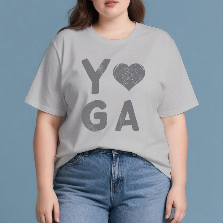 Camiseta con estampado de corazón de yoga de Olivenorma