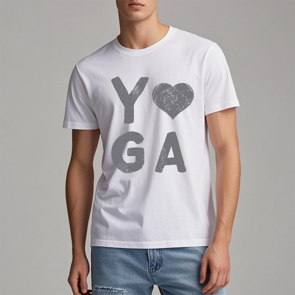 Camiseta con estampado de corazón de yoga de Olivenorma