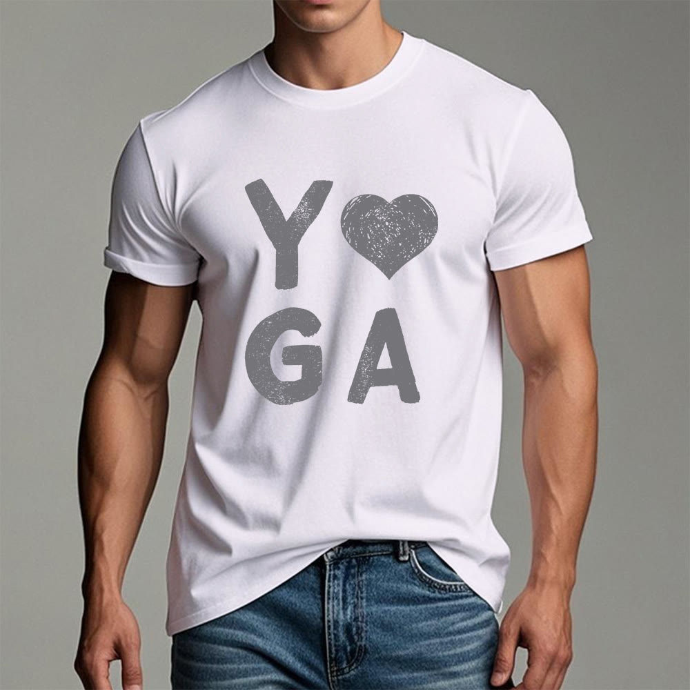 Camiseta con estampado de corazón de yoga de Olivenorma