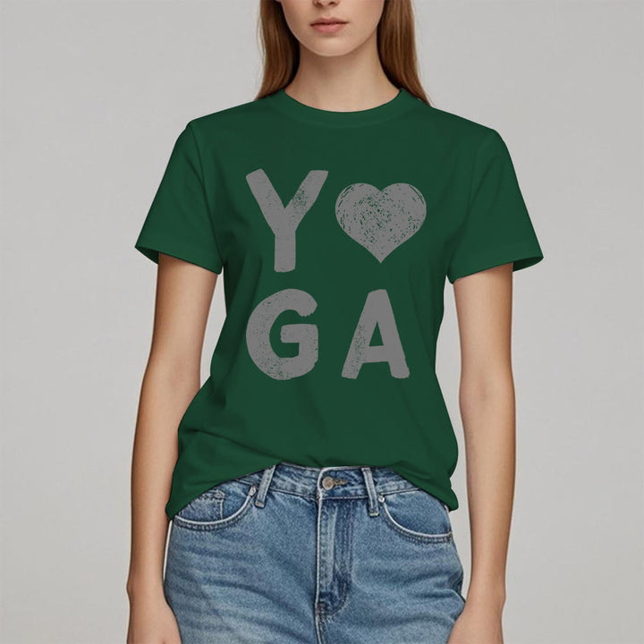 Camiseta con estampado de corazón de yoga de Olivenorma