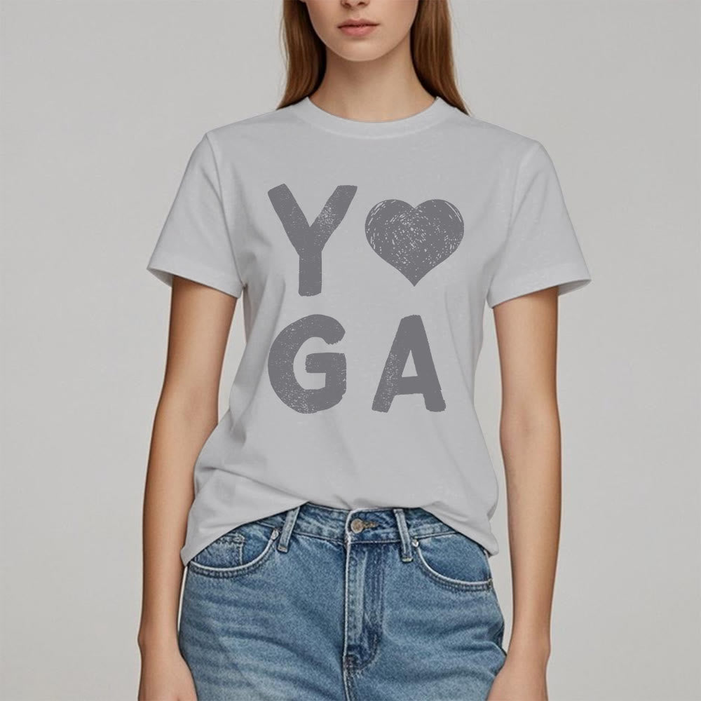 Camiseta con estampado de corazón de yoga de Olivenorma