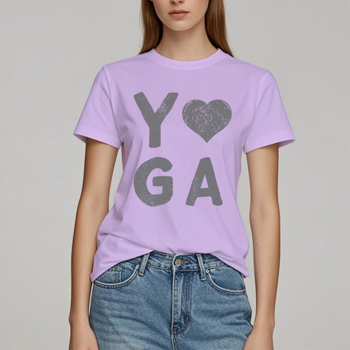 Camiseta con estampado de corazón de yoga de Olivenorma