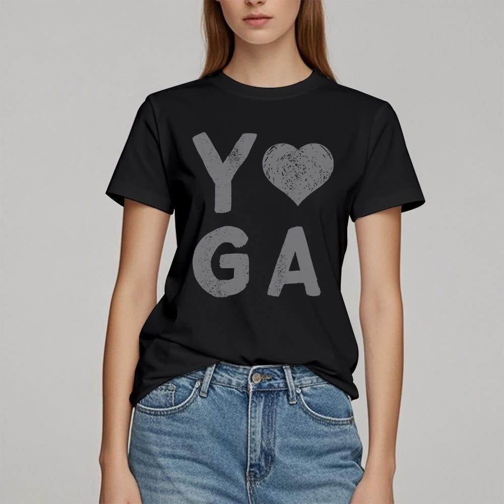 Camiseta con estampado de corazón de yoga de Olivenorma