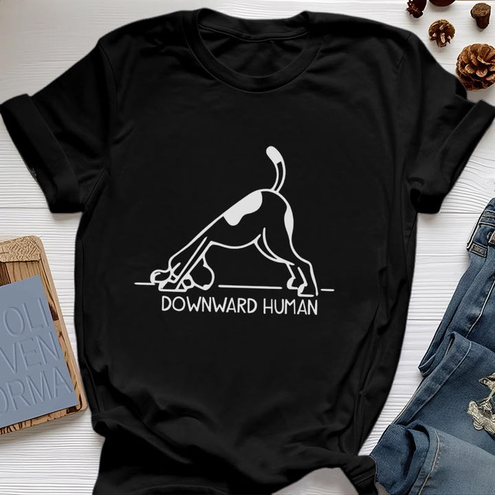 Camiseta con estampado de meditación y yoga con perro Olivenorma