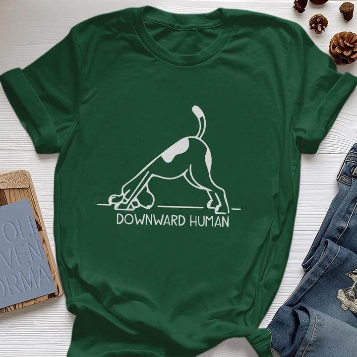 Camiseta con estampado de meditación y yoga con perro Olivenorma