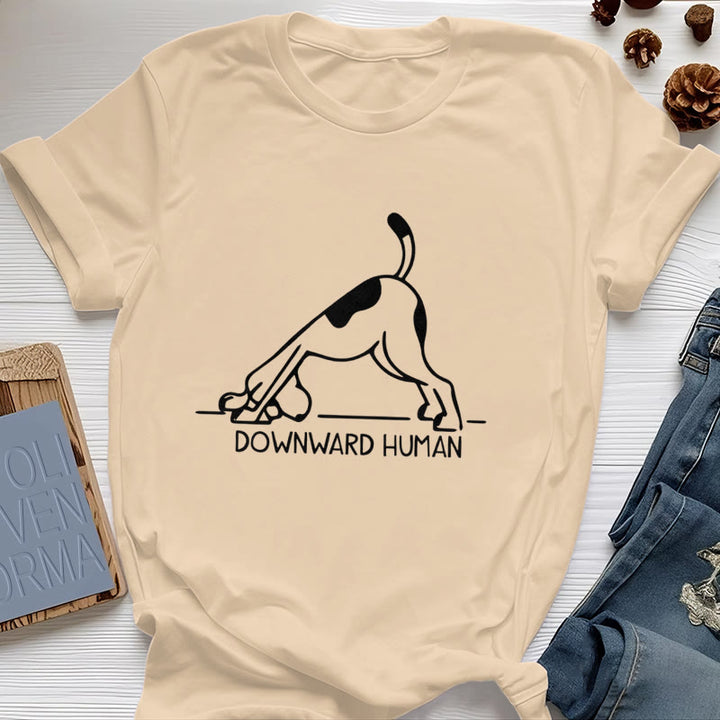 Camiseta con estampado de meditación y yoga con perro Olivenorma