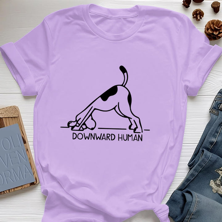 Camiseta con estampado de meditación y yoga con perro Olivenorma