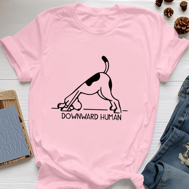 Camiseta con estampado de meditación y yoga con perro Olivenorma