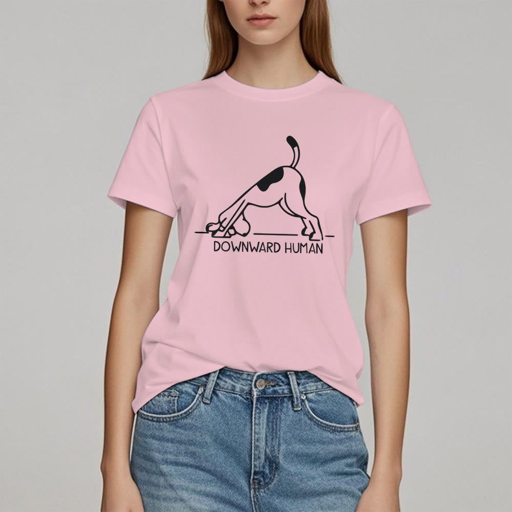 Camiseta con estampado de meditación y yoga con perro Olivenorma