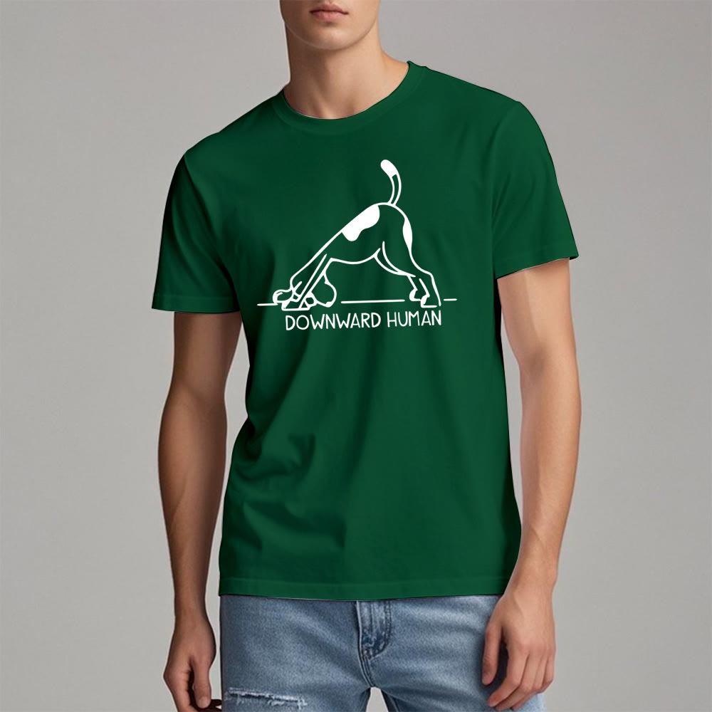 Camiseta con estampado de meditación y yoga con perro Olivenorma