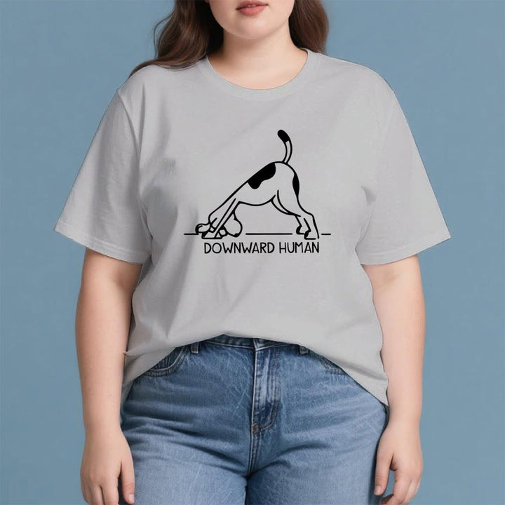 Camiseta con estampado de meditación y yoga con perro Olivenorma