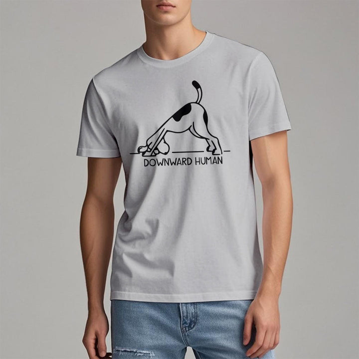 Camiseta con estampado de meditación y yoga con perro Olivenorma