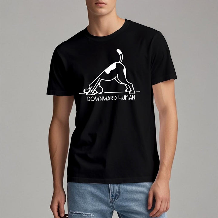 Camiseta con estampado de meditación y yoga con perro Olivenorma