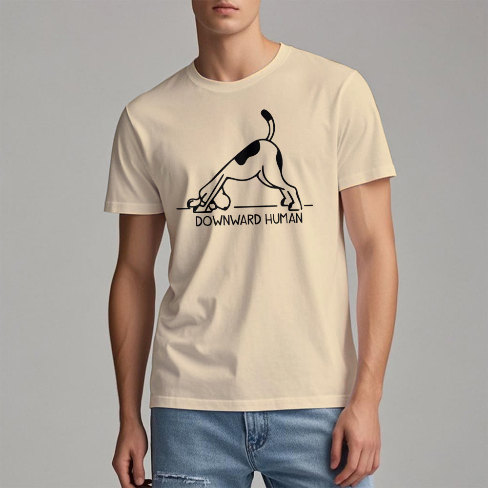 Camiseta con estampado de meditación y yoga con perro Olivenorma