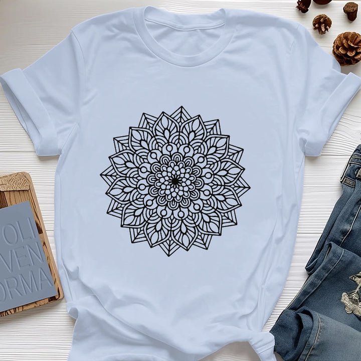 Camiseta con mandala de flor de loto de Olivenorma