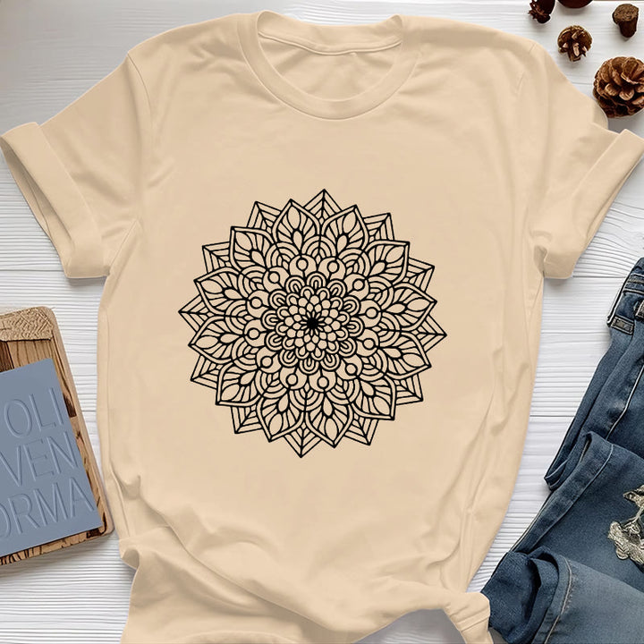 Camiseta con mandala de flor de loto de Olivenorma