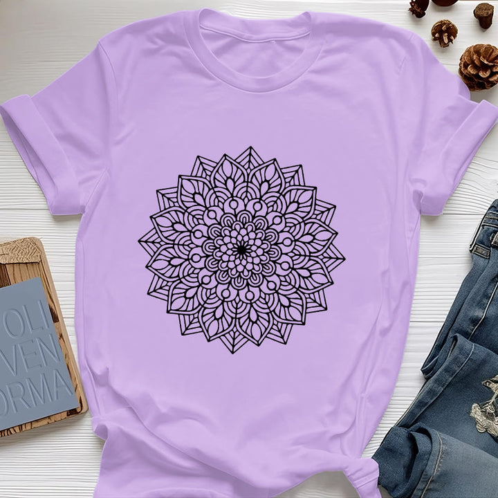 Camiseta con mandala de flor de loto de Olivenorma