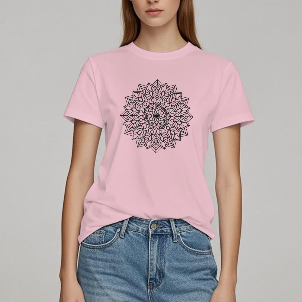 Camiseta con mandala de flor de loto de Olivenorma
