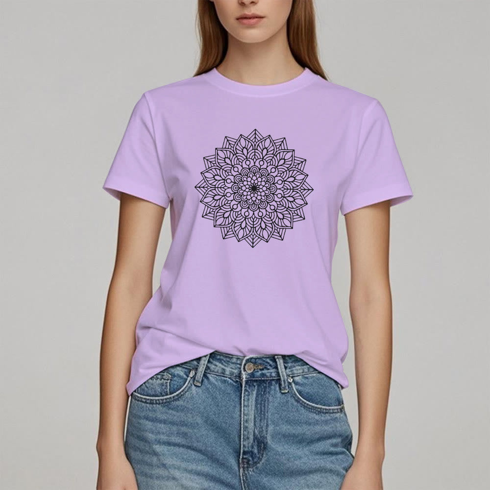 Camiseta con mandala de flor de loto de Olivenorma