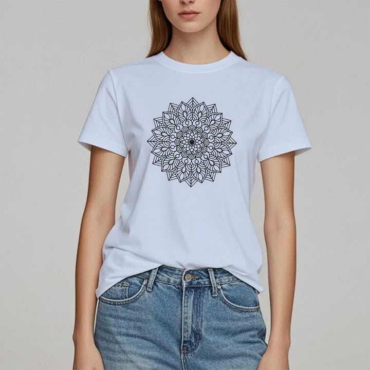 Camiseta con mandala de flor de loto de Olivenorma