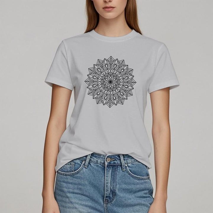 Camiseta con mandala de flor de loto de Olivenorma