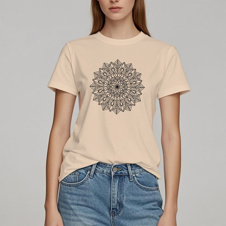 Camiseta con mandala de flor de loto de Olivenorma
