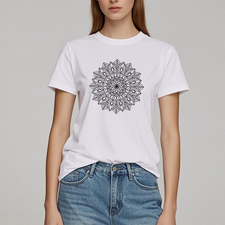 Camiseta con mandala de flor de loto de Olivenorma