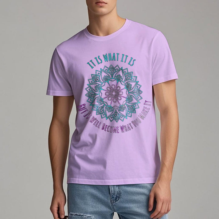 Camiseta Olivenorma "It Is What It Is" con frase de mandala
