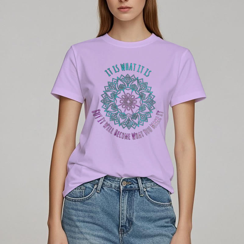 Camiseta Olivenorma "It Is What It Is" con frase de mandala