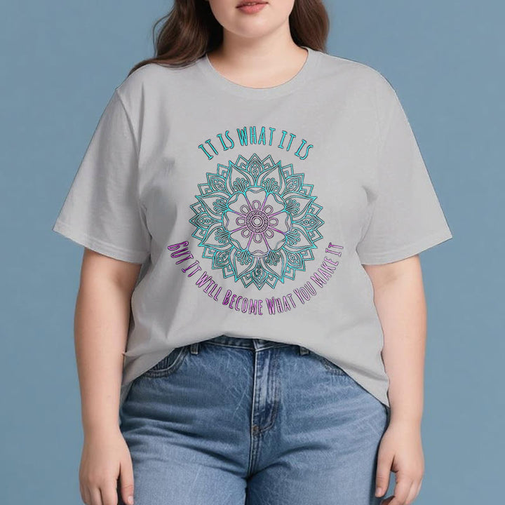 Camiseta Olivenorma "It Is What It Is" con frase de mandala